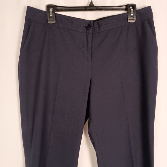 Talbots Petite Blue Dress Pants Size 12P Wide Leg Career Trousers Excellent - Picture 2 of 5